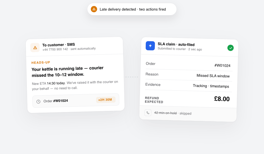 Auto-claim when couriers slip